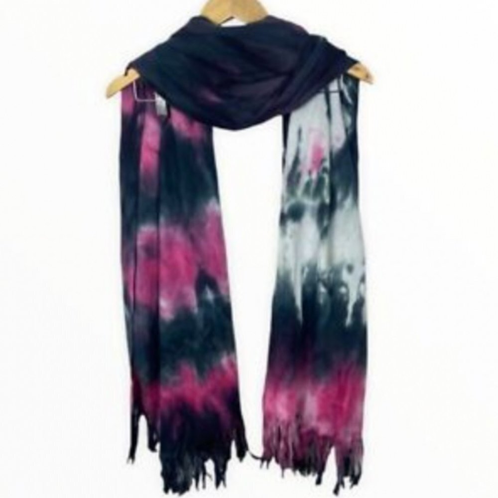 Nordstrom BP Tie Dye Blanket Scarf New With Tags Pink White Grey Warn Cozy NWT - Picture 7 of 9